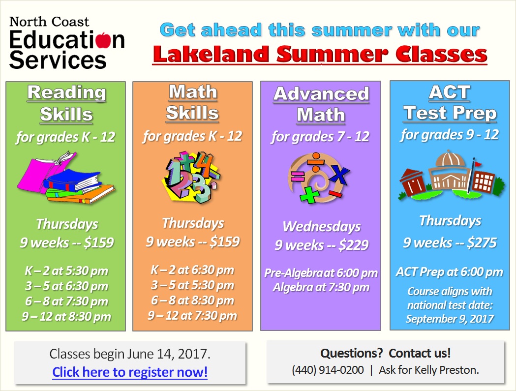 Announcing Our Lakeland Summer 2017 Class Schedule!